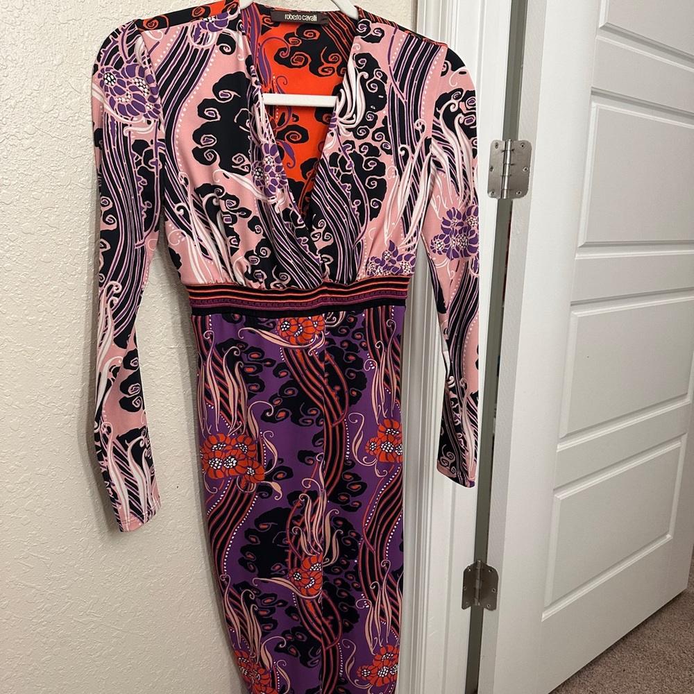 Roberto Cavalli Purple
Print Midi Dress